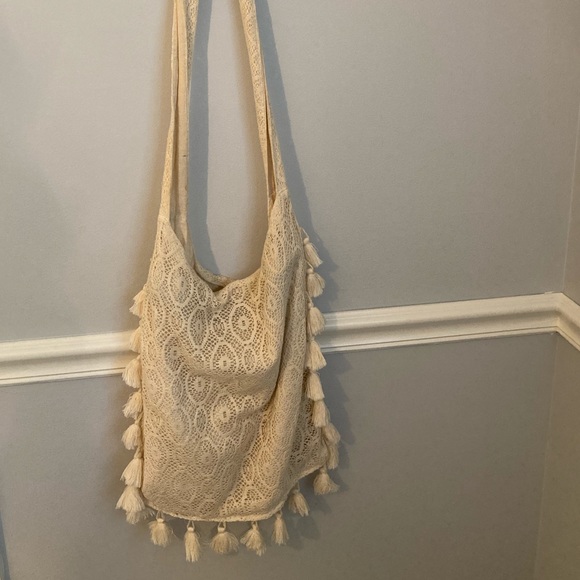 Bohemian Crochet Lace Crossbody Satchel Purse - Picture 3 of 5